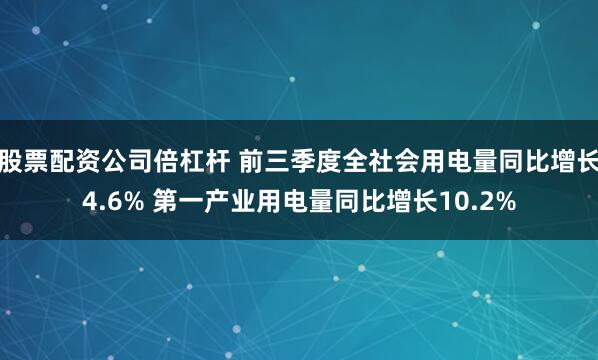 股票配资公司倍杠杆 前三季度全社会用电量同比增长4.6% 第一产业用电量同比增长10.2%