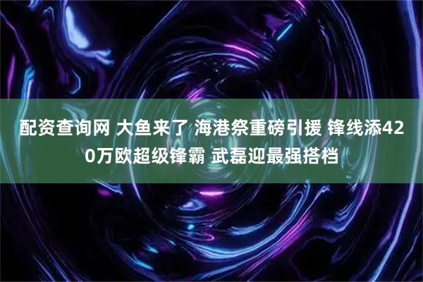配资查询网 大鱼来了 海港祭重磅引援 锋线添420万欧超级锋霸 武磊迎最强搭档